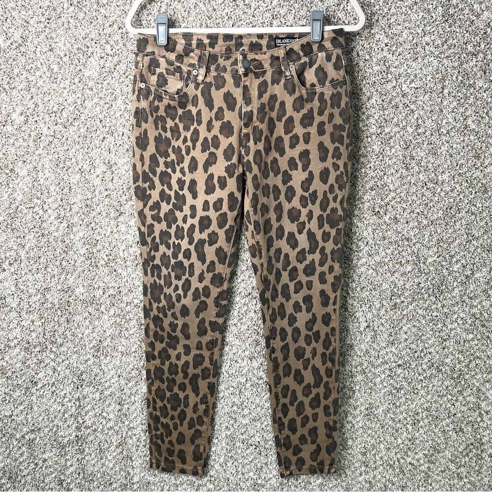Blank NYC Pants Women's 28 The Reade Crop Brown Leopard Print Skinny